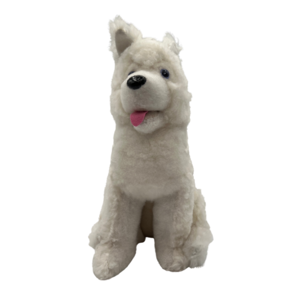 Baby Alpaca Stuffed Dog in White