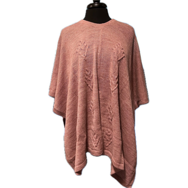 Women's 100% Baby Alpaca Poncho in Pink