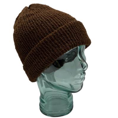 High Velocity Handmade Alpaca Knit Hat in Brown