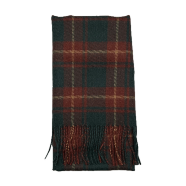 100% Baby Alpaca Scarf in Plaid Brown and Black