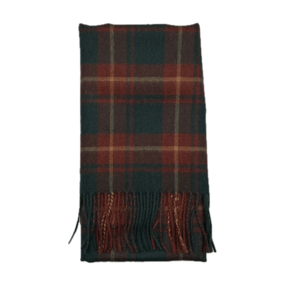 100% Baby Alpaca Scarf in Plaid Brown and Black