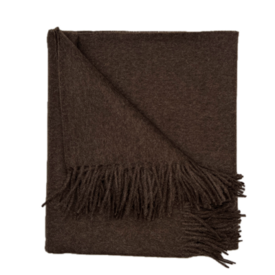 100% Baby Alpaca Throw in Dark Brown