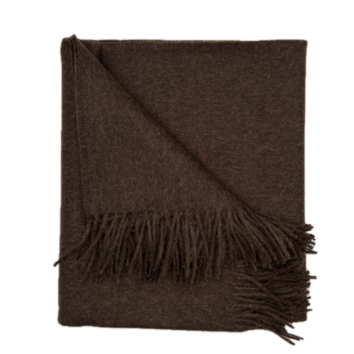 100% Baby Alpaca Throw in Dark Brown