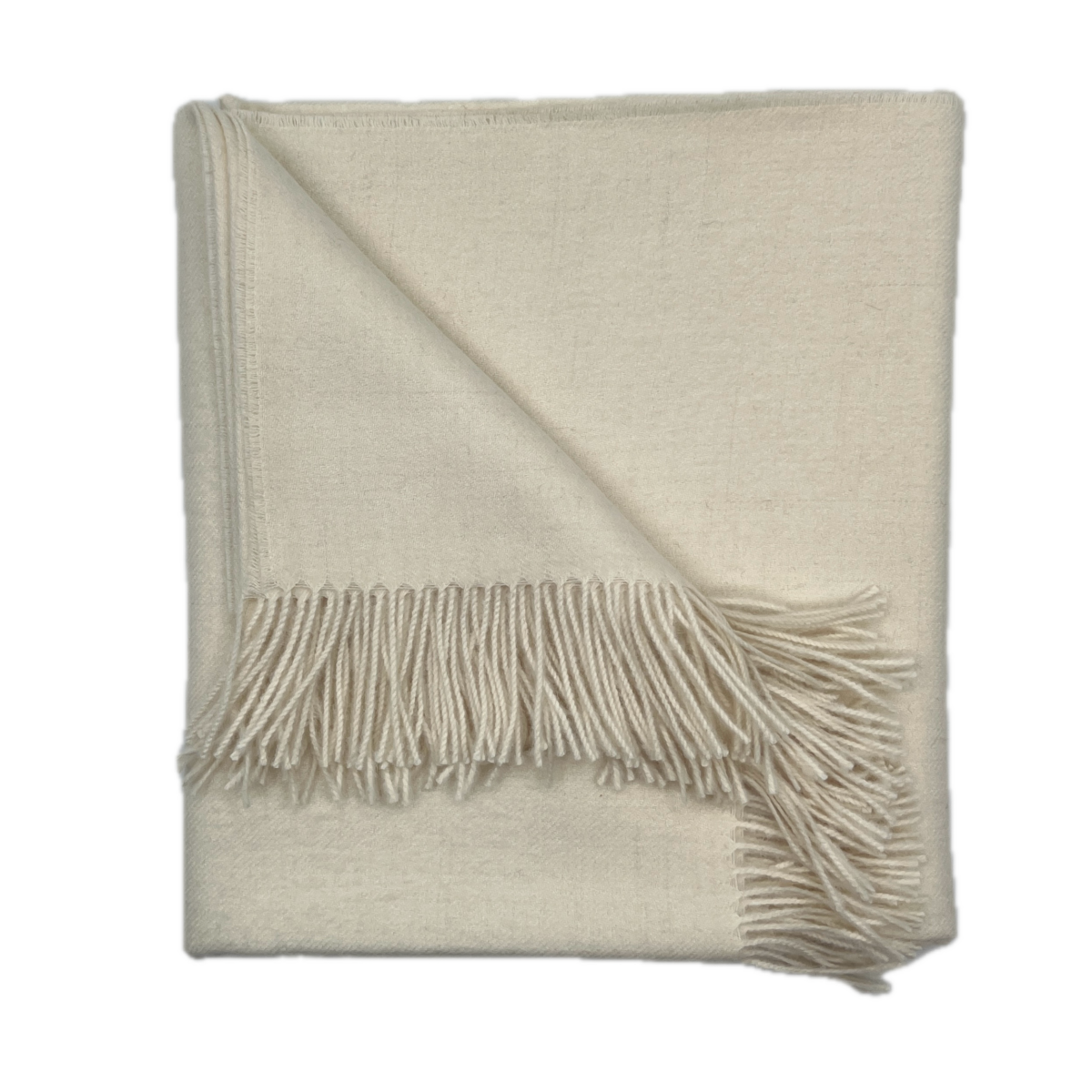 100% Baby Alpaca Throw in White