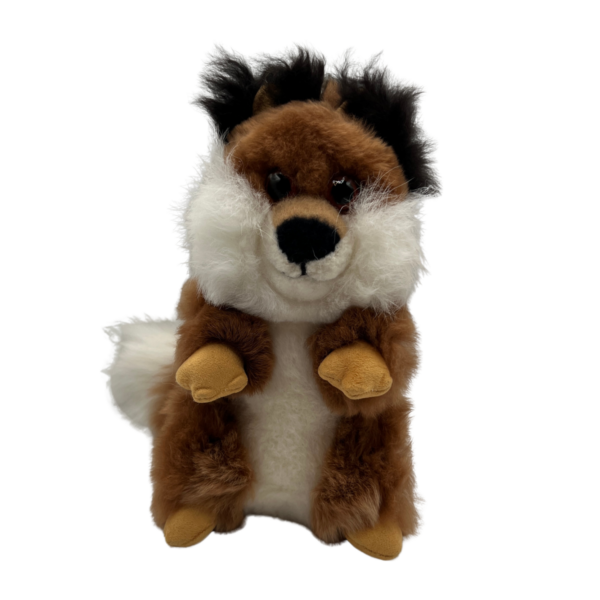 Stuffed Fox in Baby Alpaca Fur in Brown