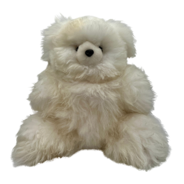 Alpaca Fur Teddy Bear in White