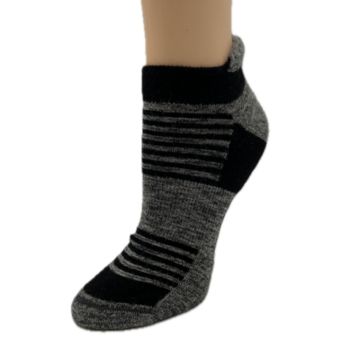 Lightweight Alpaca Running Socks in Black and Grey