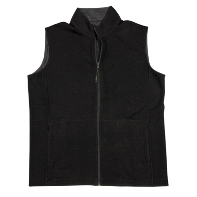 Men's Reversible Alpaca Vest in Black and Grey