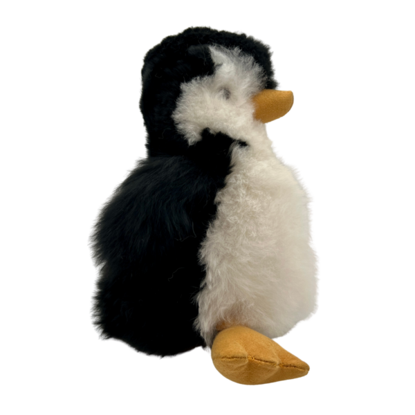 Stuffed Penguin Made from Alpaca Fur - Side View