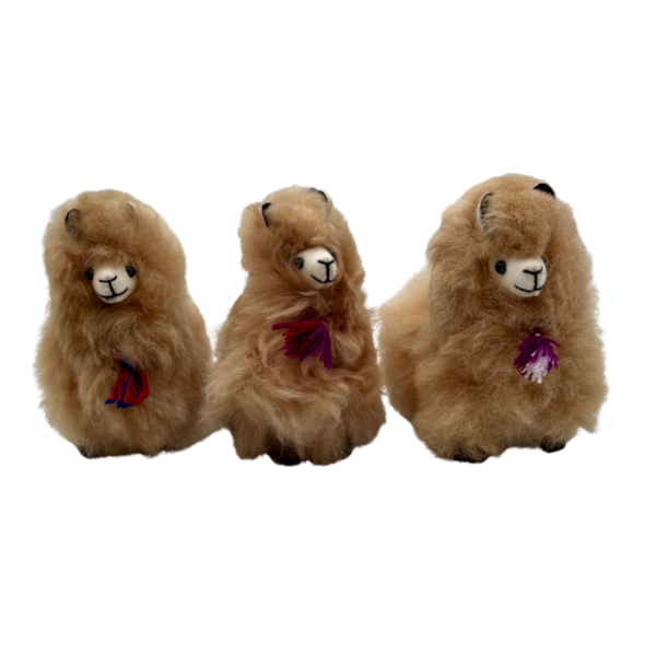 Three Mini Stuffed Alpacas