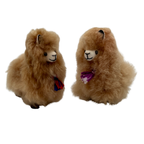 Two Mini Stuffed Alpacas