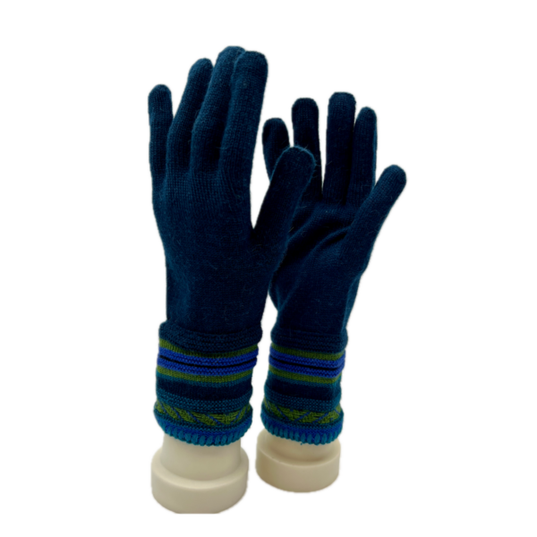 Women’s Knit Alpaca Wool Gloves in Blue