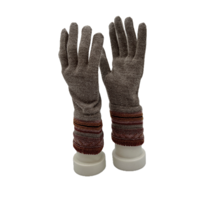 Women’s Knit Alpaca Wool Gloves in Light Brown