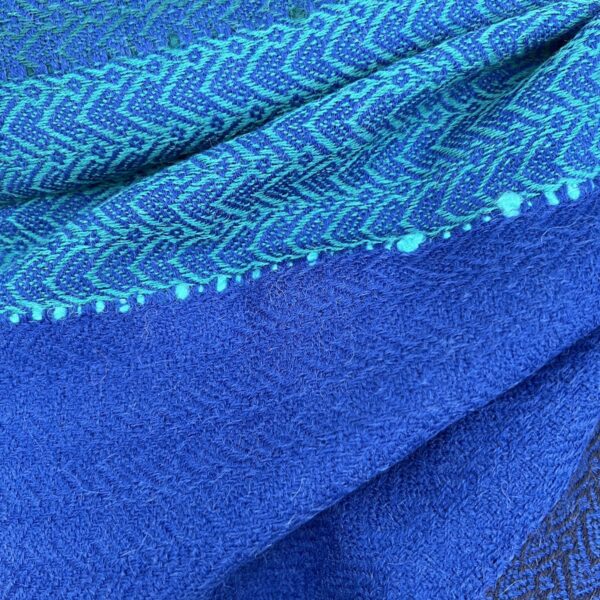 Aqua Alpaca and Silk Shawl Up Close