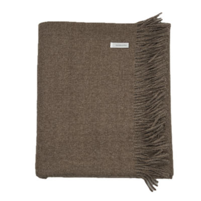 Baby Alpaca Throw in Taupe Brown