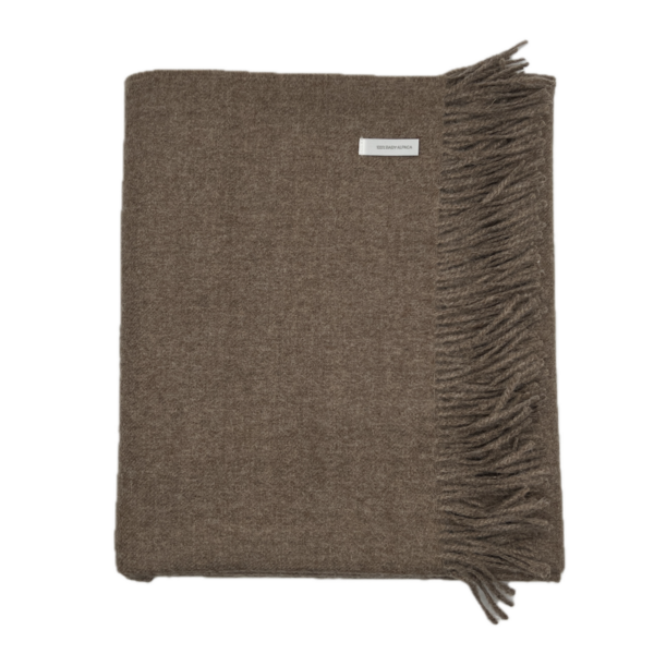 Baby Alpaca Throw in Taupe Brown