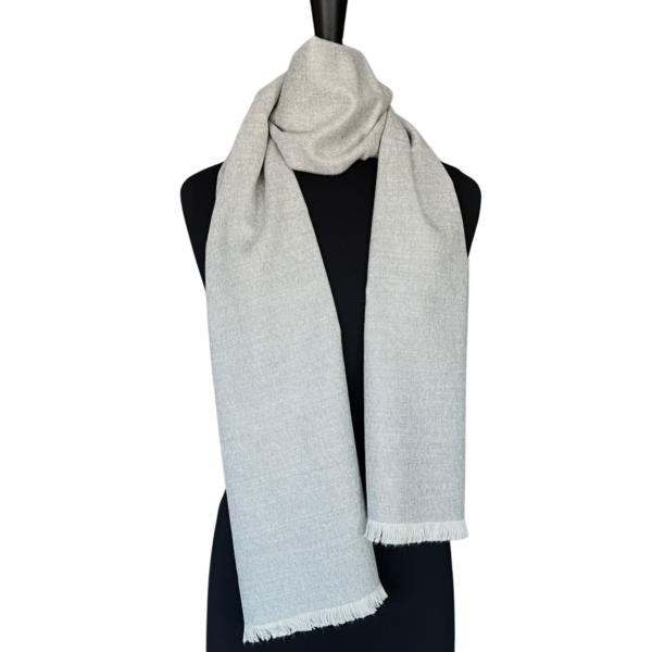 Grey Alpaca Herringbone Scarf