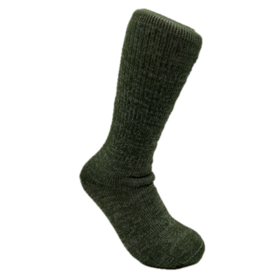 Green Alpaca Hiking Sock on Male Form