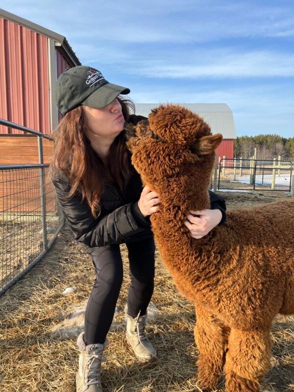 Rebecca Gill and Alpaca Bodhi