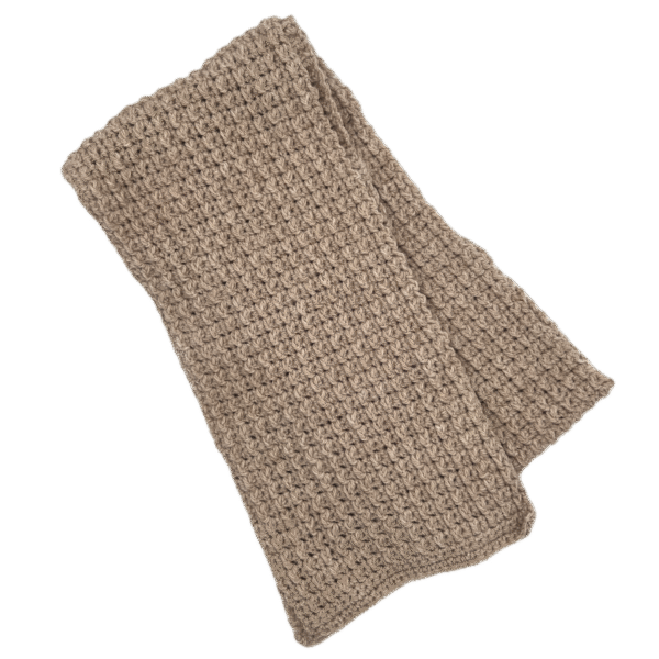 Sherry Ann Unisex Handmade 100% Superfine Alpaca Scarf in Fawn