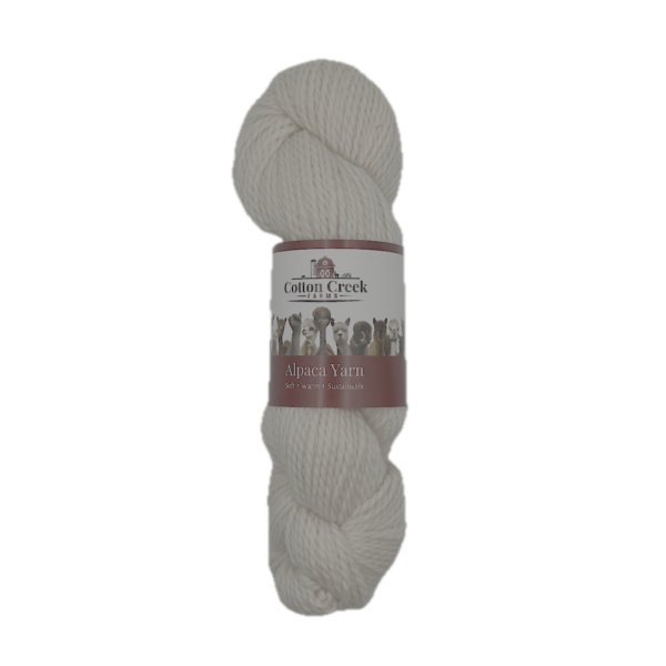 Alpaca Yarn in Worsted, White - Labeled