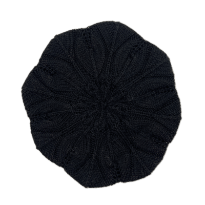 Black Alpaca Beret Hat