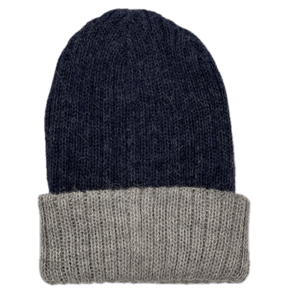 Blue and Grey Reversible Alpaca Hat