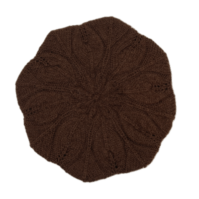 Brown Alpaca Beret Hat