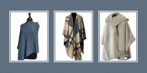 Collage of Poncho Ruana Cape