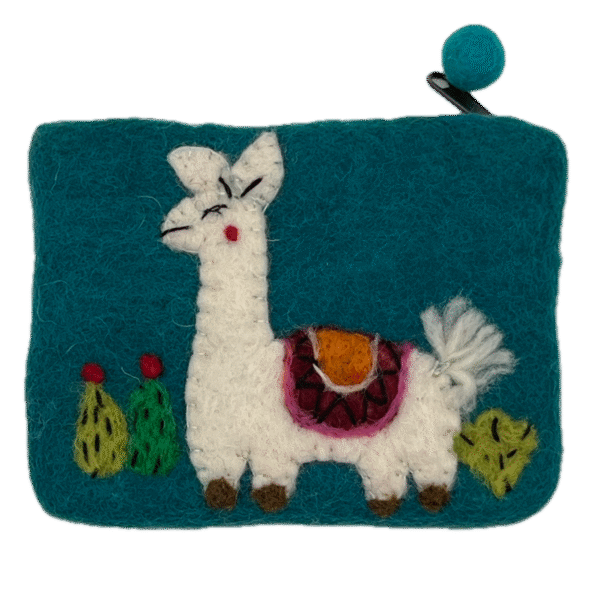 Felted Alpaca Purse in Teal
