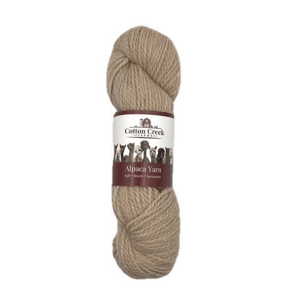 Light Fawn Worsted Alpaca Yarn - Labeled