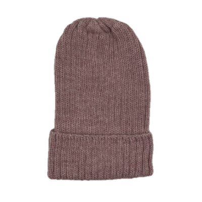 Midweight Superfine Knit Alpaca Wool Hat in Pink Melange
