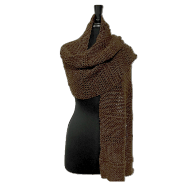 Patrick Handmade Baby Alpaca Shawl in Dark Brown