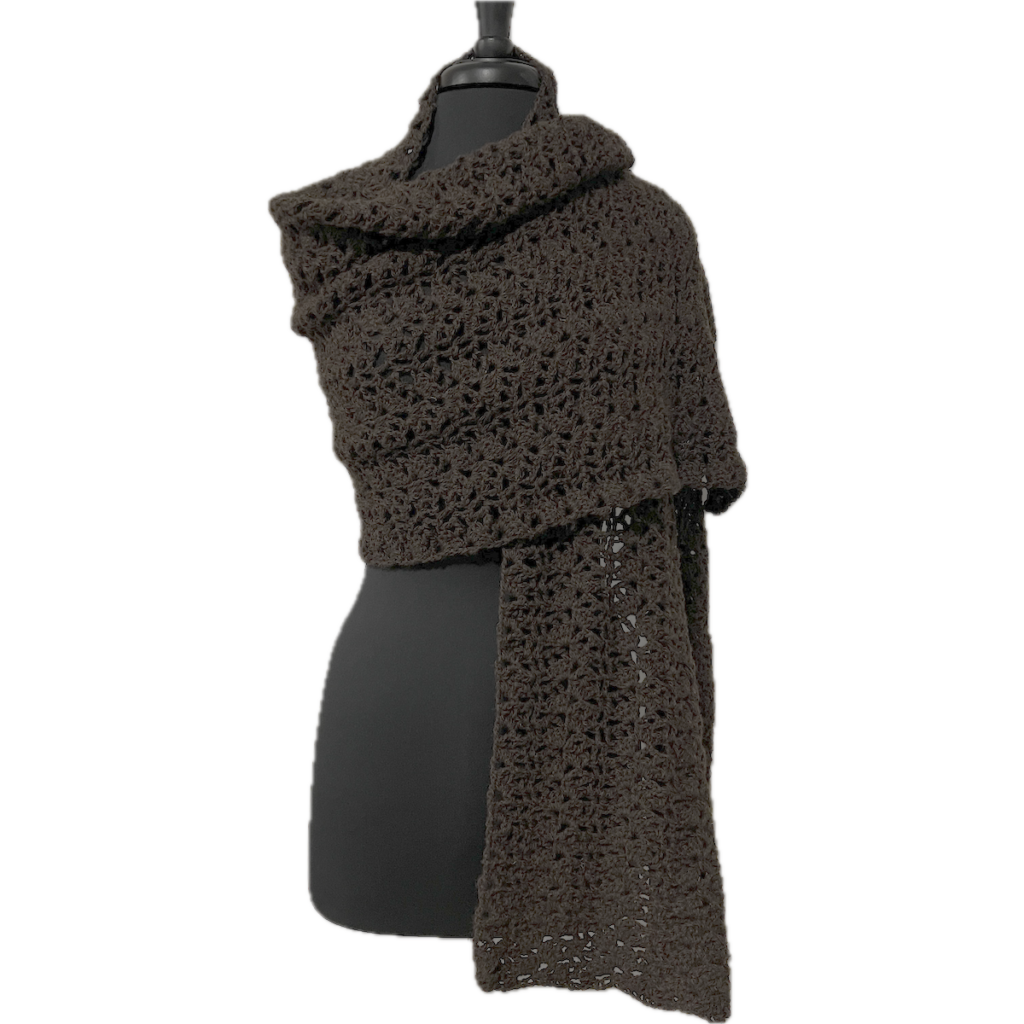 Vicki Handmade 100% Baby Alpaca Shawl in Dark Silver Grey