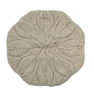 White Alpaca Beret Hat