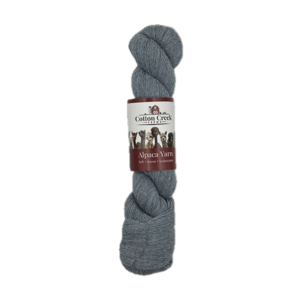 Blue Fingering Alpaca Yarn - Labeled