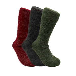 Alpaca Hiking Socks in Red Grey Green