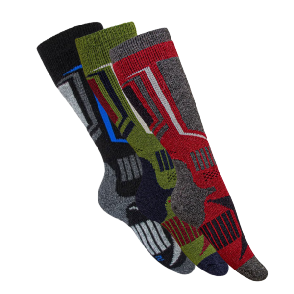 Alpaca Ski Socks in Red Green Blue
