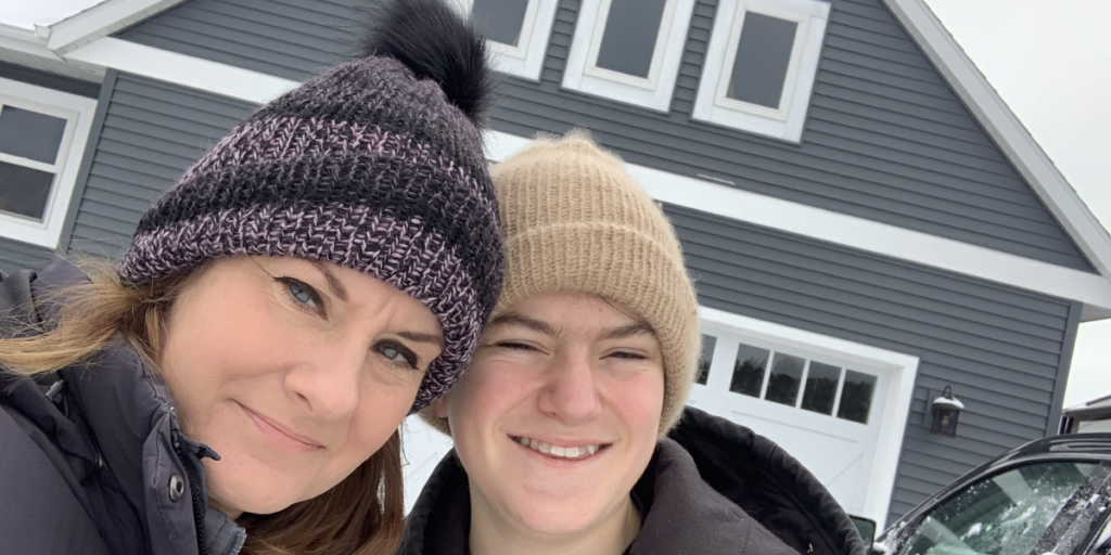 Me and My Son Hunter in Our Alpaca Hats Made by Grandma Lil
