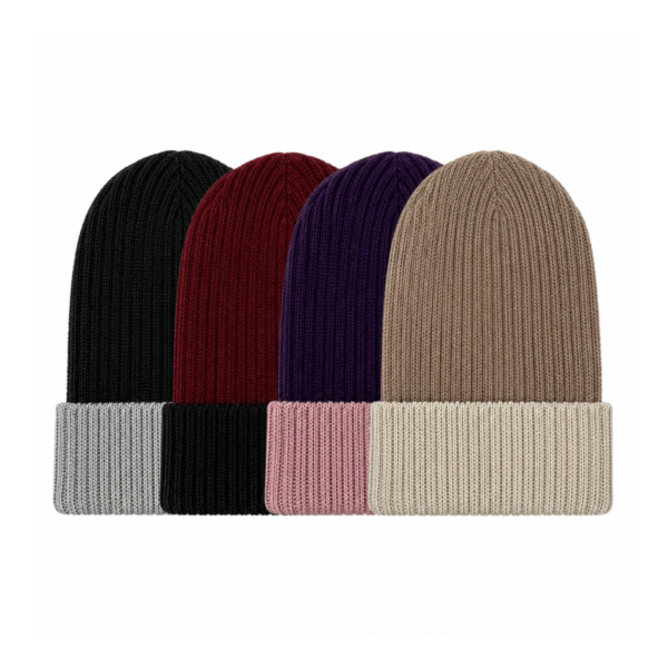 Unisex Heavyweight Alpaca Wool Hat With Reversible Double Knit