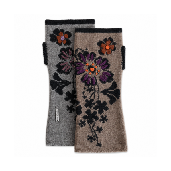 Women's Hand-Embroidered Alpaca Wrist Warmers
