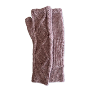 Fingerless Alpaca Gloves in Pink