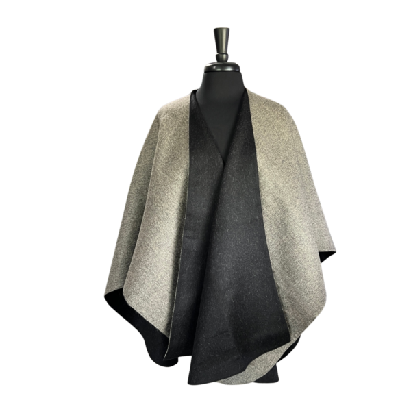 Grey and Black Alpaca Ruana