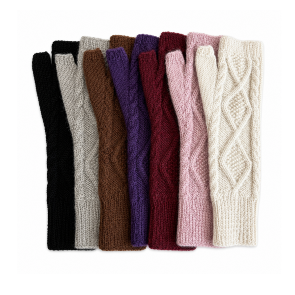 Womens Fingerless Alpaca Gloves