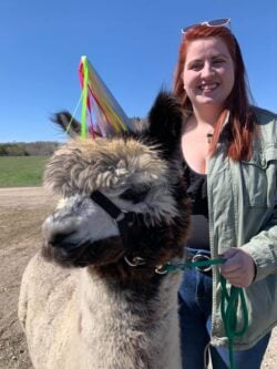 Sundace Wearing His Party Hat and Birthday Girl